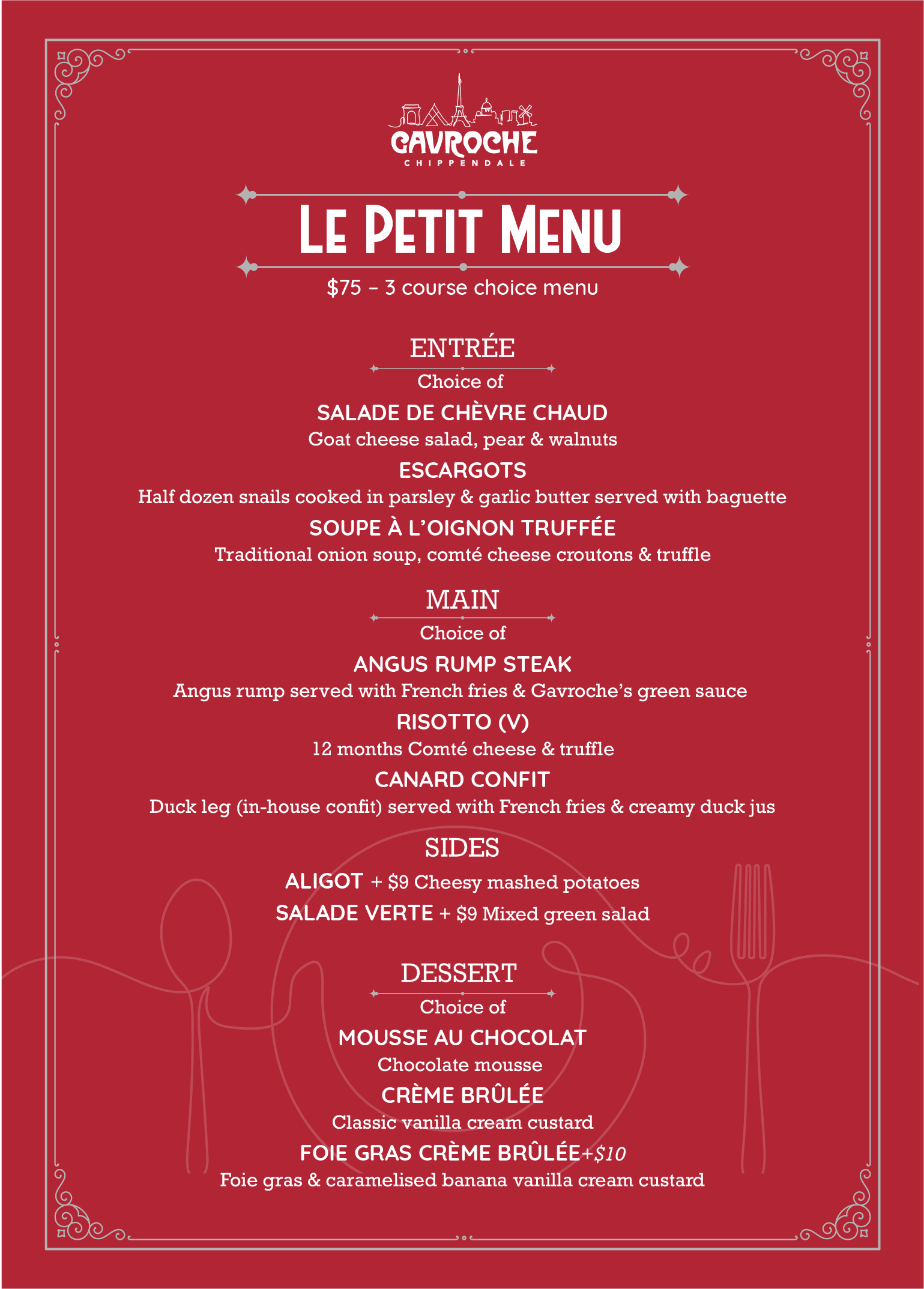 Le Petit Menu Gavroche